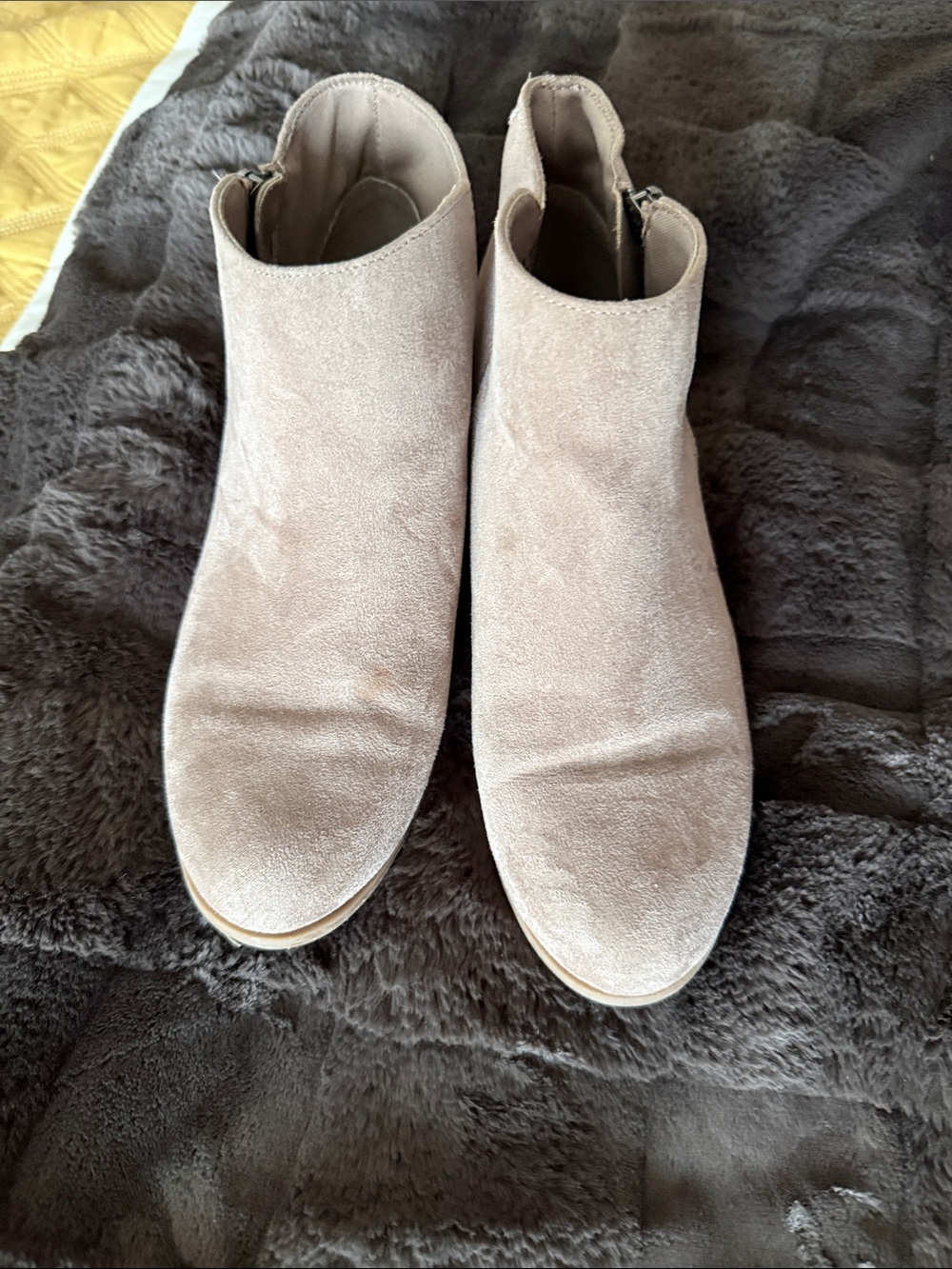 Sonoma Suede Ankle Booties in Light Beige
